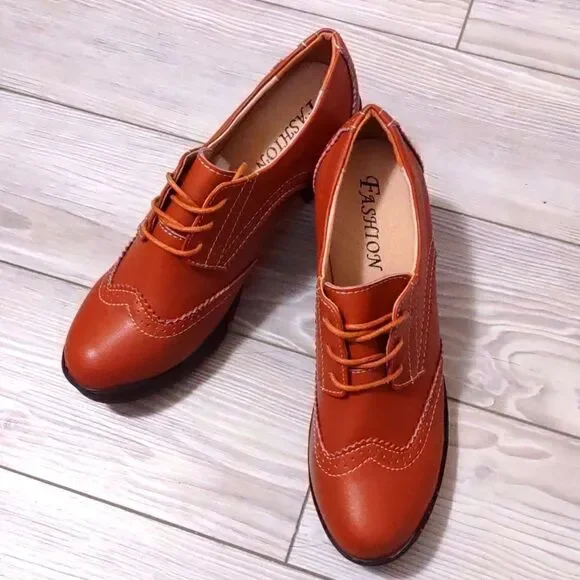 (51-2967) DADAWEN Women's Classic  Mid-Heel Square Toe Oxfords Sz 40 (9.5) - Picture 4 of 14